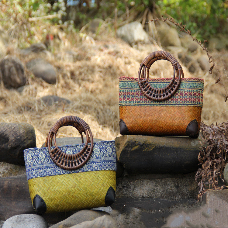 Bamboo Woven Cotton-Linen Tote