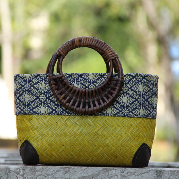 Bamboo Woven Cotton-Linen Tote